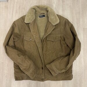 Polo Ralph Lauren Jacket Cotton Corduroy Sherpa Chore Barn Trucker Y2K Vintage